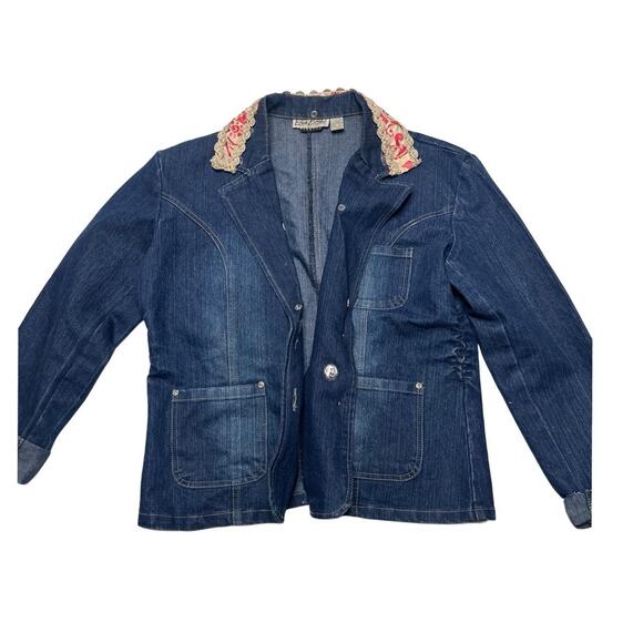 Erica Brooke Collection Denim Embroidered Vintage Size XL Women’s Jacket - Picture 4 of 5